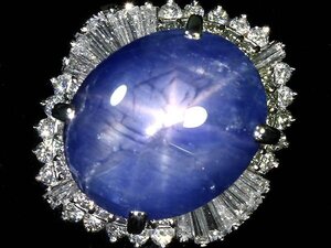 IW14246S初売り【1円～】新品【RK宝石】≪Star Sapphire≫ 天然非加熱スターサファイア 特大13.82ct 極上ダイヤ 1.01ct Pt900 超高級リング