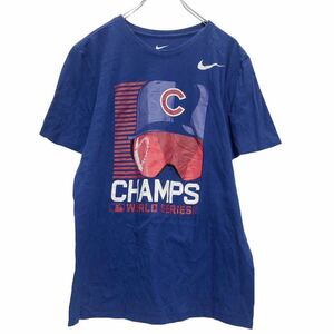 NIKE 半袖 プリント Tシャツ M ブルー レッド ホワイト ナイキ world series 野球 スポーツ 古着卸 アメリカ仕入 a507-6782