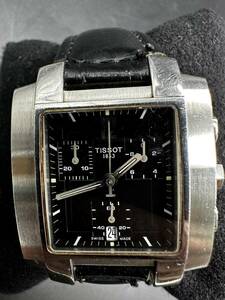 H8786 TISSOT ティソ 腕時計 メンズ クロノグラフ L875/975K ブラック文字盤 スクエア デイト 