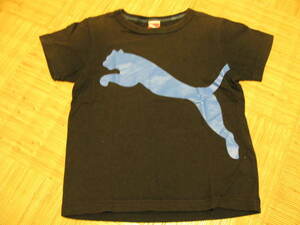 【used】PUMA（プーマ）半袖綿Ｔシャツ（黒）：130サイズ