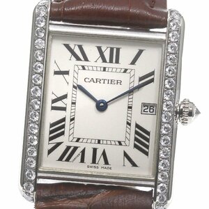 カルティエ CARTIER W1540956 タンク ルイ LM K18WG アフターダイヤ クォーツ メンズ _790159