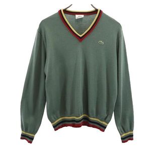 ラコステ ウールブレンド 長袖 Vネック ニット 3 グリーン系 LACOSTE セーター メンズ