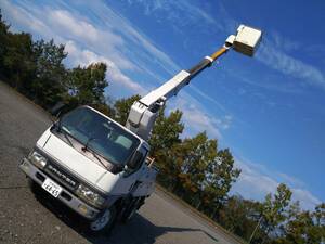 車検付き　高所作業車　アイチ　sH105 12年　三菱キャンター　FE53 即戦力　乗って帰れます　タイヤ6本バリ山