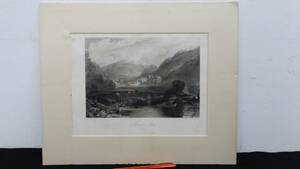 【真作 J.M.W.Turner(ターナー)/銅版画6】『Rievaula Abbey』●イギリスロマン主義●縦33.5×横40.5㎝●検)リトグラフ/水彩画/風景画