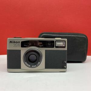 □ Nikon 35Ti コンパクトフィルムカメラ NIKKOR 35mm F2.8 動作確認済 シャッター、フラッシュOK ケース ニコン