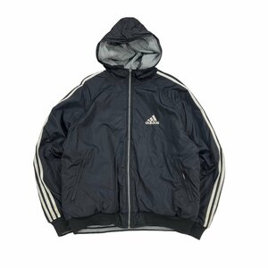 【L】古着 90s アディダス adidas フーディ リバーシブルナイロンジャケット