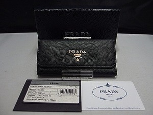 プラダ PRADA キーケース 1M0223 6連キーケース ロング サッフィアノ NERO ネロ