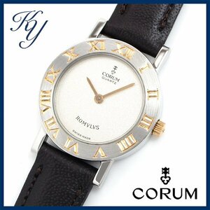 1円～ 3ヶ月保証付き 磨き済み 美品 本物 定番 人気 CORUM コルム ロムルス 革ベルト レディース 時計