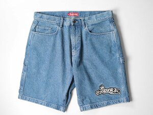 ★美品 Supreme ◆21SS Handstyle Denim Painter Short デニム ペインター ショーツ インディゴ W36 ハーフパンツ シュプリーム ◆WX8