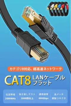 \\お値下げしました//LANケーブル CAT8 爪折れ防止 フラット