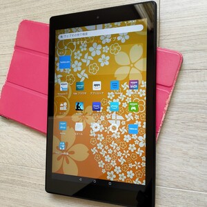 「Amazon fire HD 10」（第7世代）　 動画視聴に最適です。　タブレット プライムビデオ視聴に　ケースはおまけです。