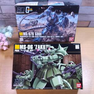 【未開封】HGUC No.040『MS-06 量産型ザクⅡ』 HGUC No.196『MS07B グフ(REVIVE リバイブ)』ガンプラ 1/144 未組立 機動戦士ガンダム