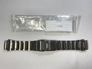 35J5NG SEIKO セイコー キネティック ダイバー 20mm 純正ステンレスブレス ブラック SKA427P1/5M62-0BL0他用 ネコポス送料無料