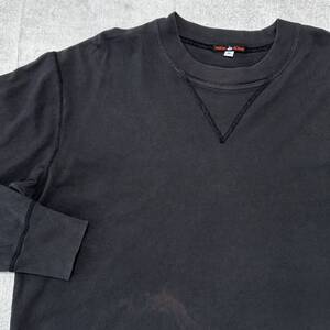 RED EAR Paul Smith 前V ガゼット Tシャツ レッドイヤー　　ポールスミス 長袖 ロンT ブラック フェード 色あせ 退色 玉10313