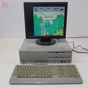 1円〜 動作品 SHARP X68000PRO HD （CZ-663C-GY） 本体 オフィスグレー ＋ 1MB増設RAMボード（CZ-6BE1A）＋ キーボード付 シャープ【40