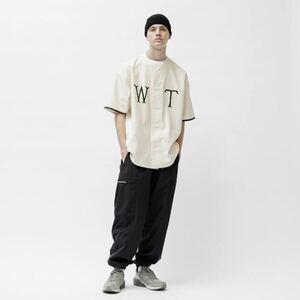 24ss 2024 新品 WTAPS LEAGUE SS COTTON SATIN SPINA ダブルタップス オーバーシルエット ベースボール シャツ ホワイト サイズ S ( 1 ) 