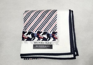 BURBERRY　ハンカチ　ネイビー×ホワイト　未使用品