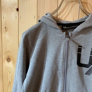 [KWT2971] UNDERARMOUR フード付きジップパーカー キッズ グレー L 60