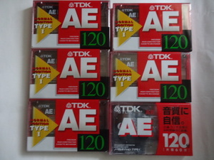 【追跡番号付送料210円/新品/未開封】TDK/AE/120分×6個/ノーマルカセットテープ