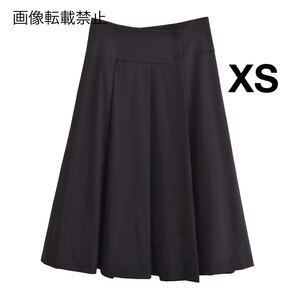 black vintage ヴィンテージ レトロ プリーツ フレアスカート ボトムス XSサイズ レディース★ZARA 好きな方に★2024 A/W 秋冬新作 新品★