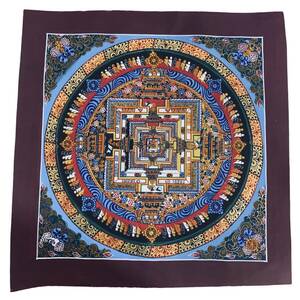◆中古品◆一点もの 肉筆 カーラチャクラ 曼荼羅 約32cm 細密画 珍品 チベット密教の究極 仏画 kyR8297NH