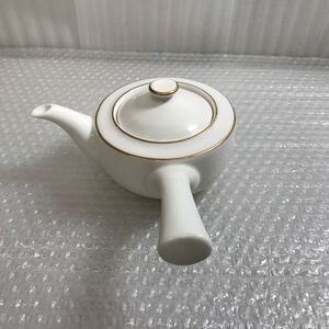 HOYA CHAINA ホームキュース　 茶器 急須 ティーポット 横手　陶器　金彩　白　日本茶　紅茶　茶こし