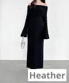 ヘザー Heather オフショルロングニットワンピース 983812