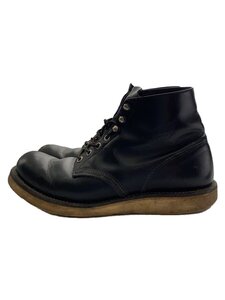 RED WING◆ブーツ/6inchClassicRound/UK7.5/BLK/レザー/REDWING/使用感/8165