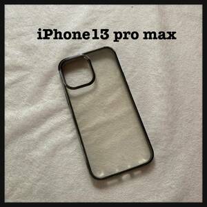 iPhone13ProMax ケース カバー クリア 透明 薄型 軽量 耐衝撃 TPU 電気めっき黒 人気 一体型　(ブラック) 黒 ストラップホール付き 