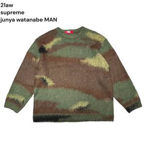 極美品 Supreme JUNYA WATANABE モヘア ニット size:XL カモ 迷彩 / ジュンヤワタナベ シュプリーム 