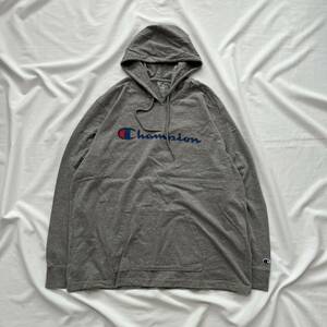 メンズ 古着 Champion チャンピオン プルオーバー フーディー XXL オーバーサイズ 送料込 グレー