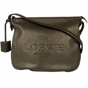 ロエベ LOEWE ロゴ ショルダーバッグ 斜め掛け ショルダーバッグ レザー ブラウン レディース 【中古】