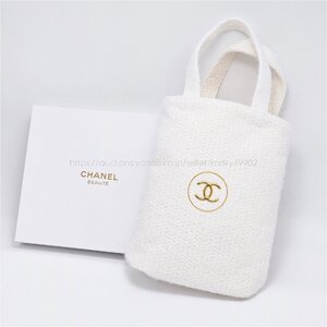 シャネル CHANEL ノベルティ ミニ バッグ トートバッグ ハンドバッグ もこもこ ツイード オフホワイト 箱付き レディース ブランド 非売品