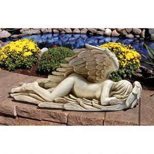 44cm悲しむ天使の像　インテリア置物洋風彫刻屋外アウトドア雑貨飾り庭エクステリアオブジェ西洋彫刻ガーデンエンジェル墓地天使像