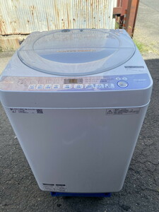 【１７－５９】直接引き取り大歓迎！ES-T710-W 7.0kg 全自動洗濯機 SHARP シャープ 2018年製 家電製品 中古品