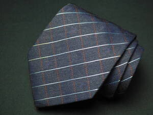 美品 【TRUSSARDI トラサルディ】A2548 グレー系 WOOL COTTON イタリア ITALY製 SILK ブランド ネクタイ 良品