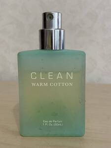 CLEAN クリーン ウォーム コットン EDP 30ml ☆残量いっぱい　定形外発送は300円 スプレー　キャップなし