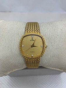 ☆ 1000円セール ☆CYMA シーマ 604SP 腕時計 メンズ レディース ウォッチ クォーツ quartz Swiss 4Pダイヤ 金 ゴールド◆29051