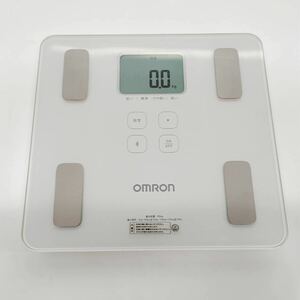 ●動作品 オムロン HBF-228T-SW 体重体組成計 OMRON シャイニーホワイト カラダスキャン 体重計 ヘルスメーター M1616