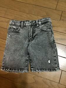 美品【ZARA/ザラ】ストレッチデニムハーフパンツ/116cm★ブラック★男の子★キッズ★USED