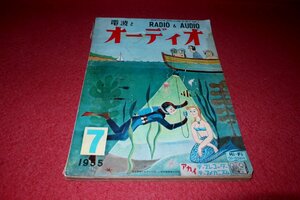 1219お2★電波とオーディオ1955/7【LPレコードの出来るまで/ビクター工場見学】【製作/Hi-Fi型テープ・レコーダー.他】(送料180円【ゆ60】