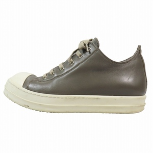 リックオウエンス Rick Owens LOW SNEAKS ローカット スニーカー 牛革 レザー シューズ 40 グレー/7▲B3 メンズ