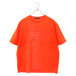 LOUIS VUITTON ルイヴィトン 20SS LVヴィジェトゥルレースエンブロイダリーTシャツ カットソー オレンジ RM201 TYS HIY88W