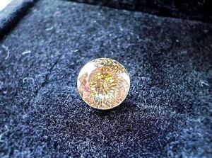 モアサナイト シャンパン イエロー ロシアンカット 1.0CT 6.5mm 百花カット ルース 裸石 証明書付き 百面カット モアッサナイト