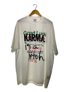 VETEMENTS◆23SS/GOOD LUCK KARMA T-shirt/Tシャツ/XS/コットン/WHT/UE54TR530W