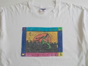 【2XL】90s jerzees アート tシャツ ヴィンテージ 70s 80s ドラゴン ペイント hanes fruit of the loom アメリカ製 USA製 白T ホワイト