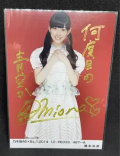 乃木坂46 堀未央奈 サイン入り 生写真+缶バッジ