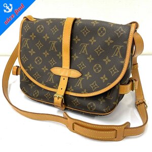 美品◆ルイ ヴィトン LOUIS VUITTON◆モノグラム ソミュール30 M42256 ショルダーバッグ ブラウン レザー レディース メンズ 斜め掛け