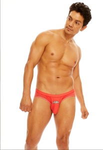 即決新品 N2N BB69 BAREBACK Mesh BIKINI -M- メッシュスイムブリーフ CORAL 淡い赤色　 現品表記サイズ M