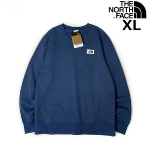 1円～!売切!【正規新品】THE NORTH FACE◆HERITAGE PATCH CREW トレーナー スウェット US限定 上質 裏起毛 ロゴパッチ(XL)青 181130-28